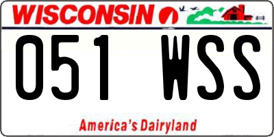 WI license plate 051WSS
