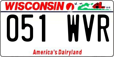 WI license plate 051WVR