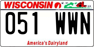 WI license plate 051WWN