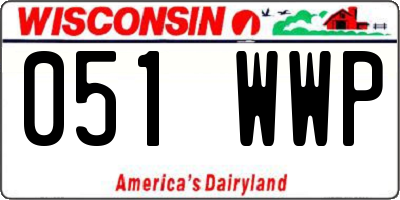 WI license plate 051WWP