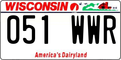 WI license plate 051WWR