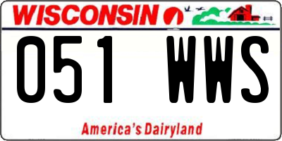 WI license plate 051WWS