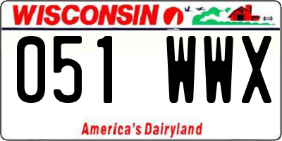 WI license plate 051WWX