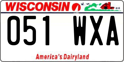 WI license plate 051WXA