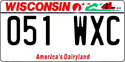 WI license plate 051WXC