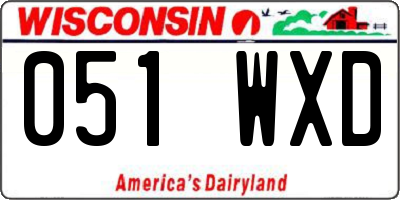 WI license plate 051WXD