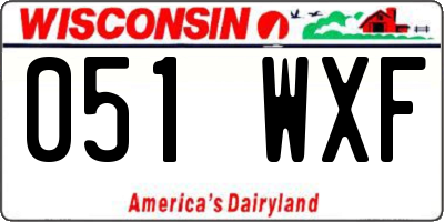 WI license plate 051WXF