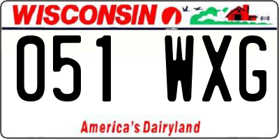WI license plate 051WXG