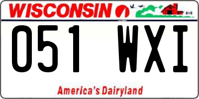 WI license plate 051WXI