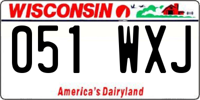 WI license plate 051WXJ