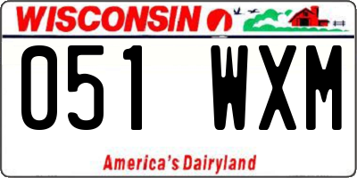 WI license plate 051WXM