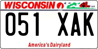 WI license plate 051XAK