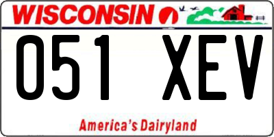 WI license plate 051XEV