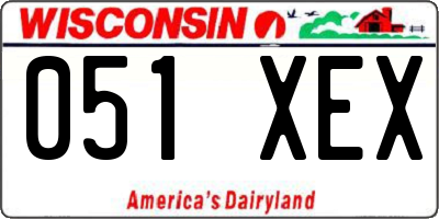 WI license plate 051XEX