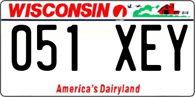 WI license plate 051XEY