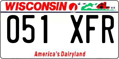 WI license plate 051XFR