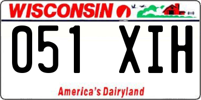 WI license plate 051XIH