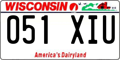 WI license plate 051XIU