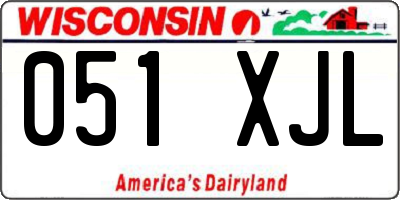 WI license plate 051XJL