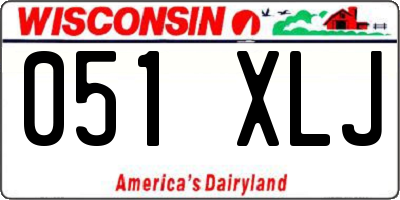 WI license plate 051XLJ