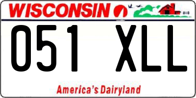 WI license plate 051XLL