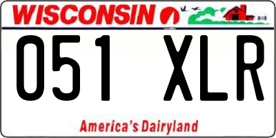 WI license plate 051XLR