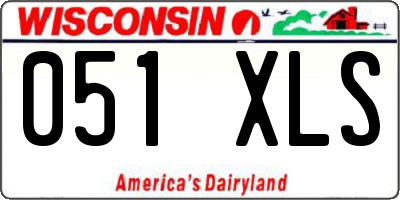 WI license plate 051XLS