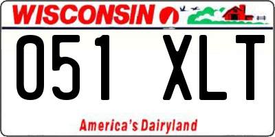 WI license plate 051XLT