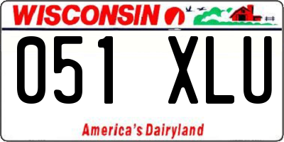 WI license plate 051XLU