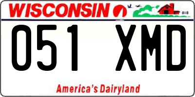 WI license plate 051XMD
