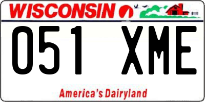 WI license plate 051XME