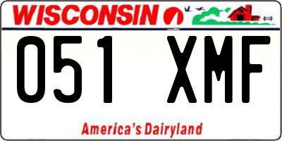 WI license plate 051XMF