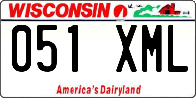 WI license plate 051XML