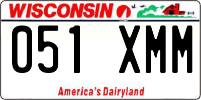 WI license plate 051XMM