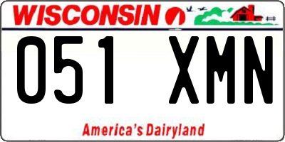 WI license plate 051XMN
