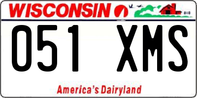 WI license plate 051XMS