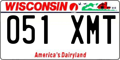 WI license plate 051XMT