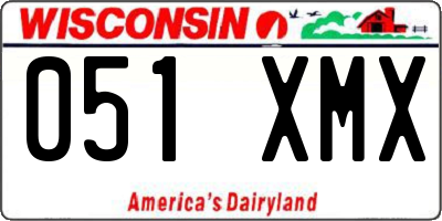 WI license plate 051XMX