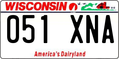 WI license plate 051XNA