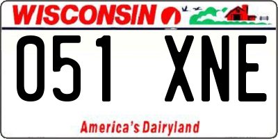 WI license plate 051XNE