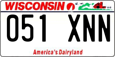 WI license plate 051XNN