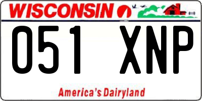 WI license plate 051XNP