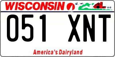 WI license plate 051XNT