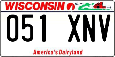 WI license plate 051XNV