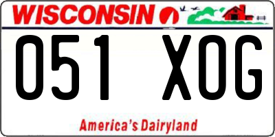 WI license plate 051XOG