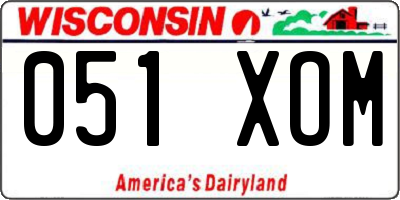 WI license plate 051XOM