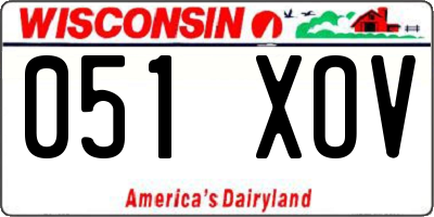 WI license plate 051XOV
