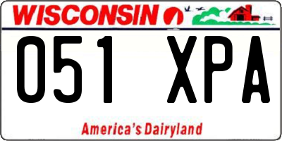 WI license plate 051XPA