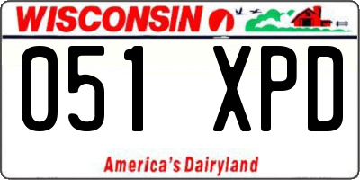 WI license plate 051XPD