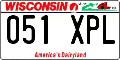 WI license plate 051XPL